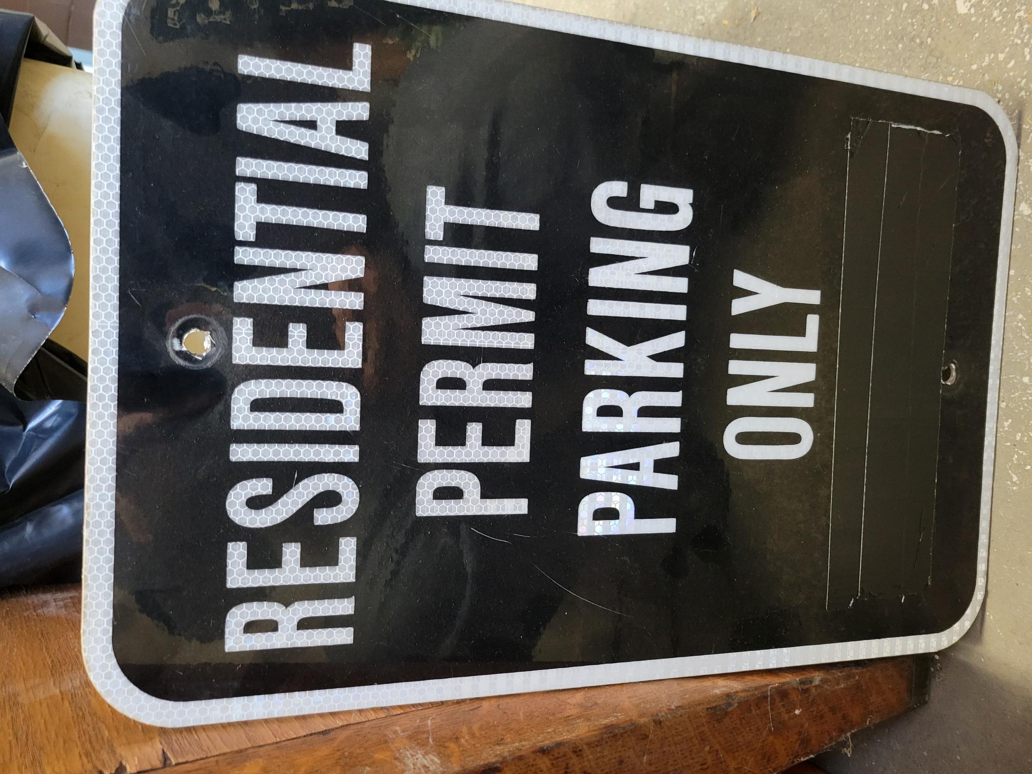 Residential Parking Permit Sign